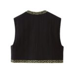 New autumn women clothing round neck embroidered short vest - Image 3